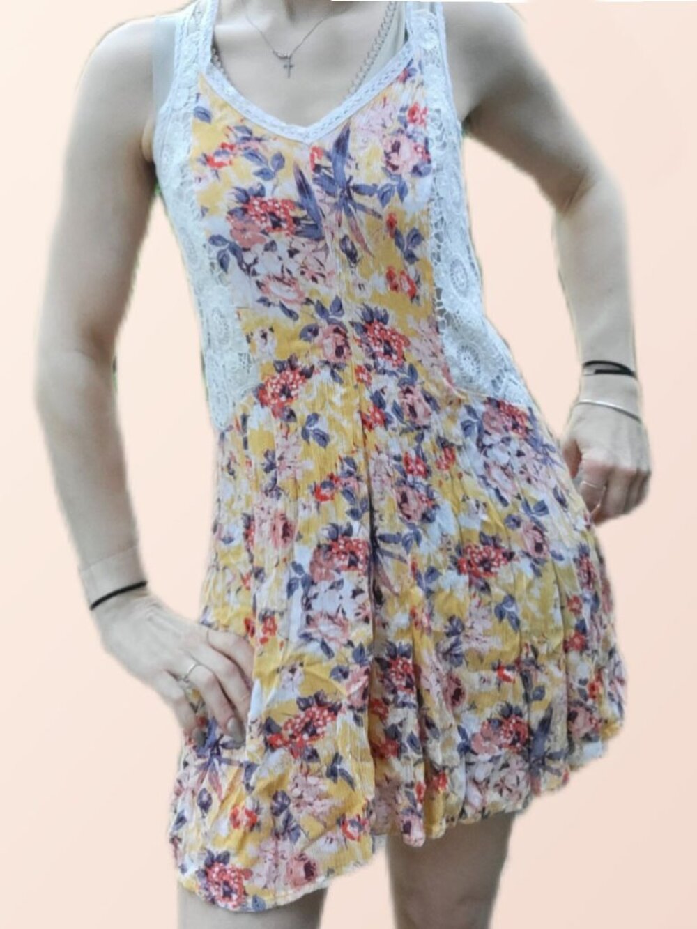 ❣️ Cutest little fairy style slip on Floral Crochet Sundress dress ❣️